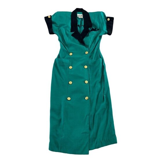 Nina Piccalino Dresses & Skirts - Vintage Nina Piccalino Green Cap Sleeve Blazer Sheath Dress - 6